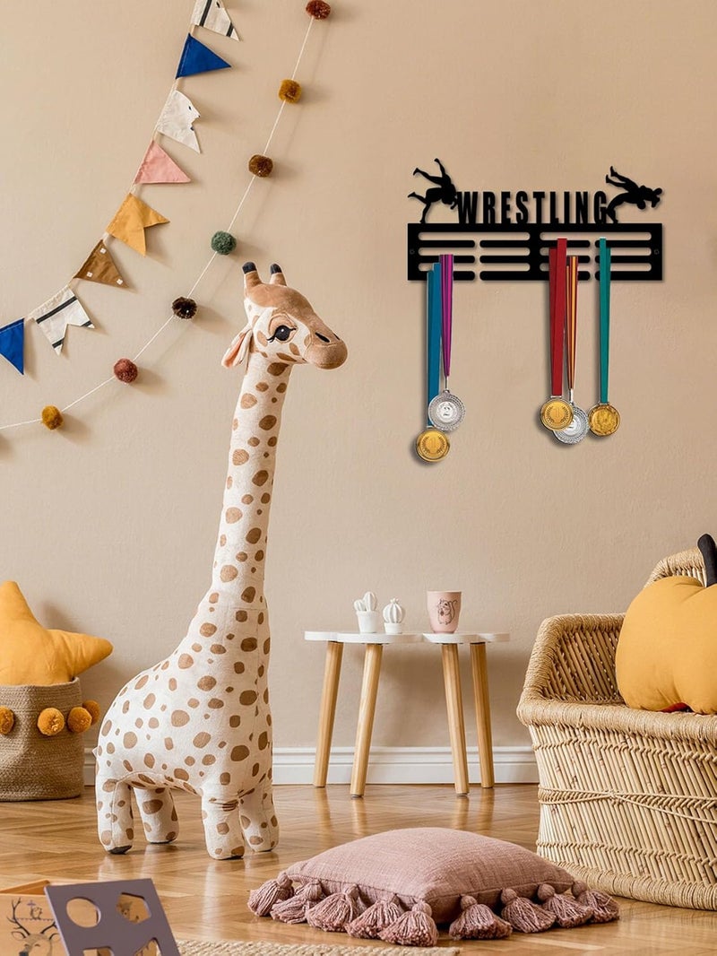 Resama Medal Hanger Holder Display Wall Rack Frame Shelf-Medal Hanger Awards Ribbon Soccer,Gymnastics,Holder Display Rack for 60 Medals - Image 3